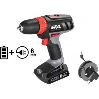 Skil 2461 AA Hybrid Power Accuboormachine - 16V Max Li-ion 1,5Ah - Zowel met als zonder snoer te gebruiken