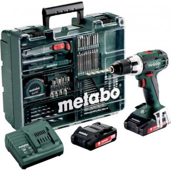 Metabo BS 18 LT - Accuboormachine- 18 Volt - incl. 2 li-ion accu-packs (2,0Ah), lader en toebehorenset