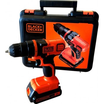 BLACK & DECKER - 18V Li - Ion Accu Schroefboormachine - Incl. opbergkoffer