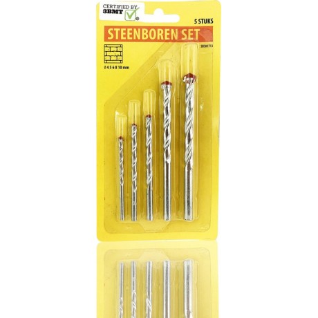 3BMT - Borenset steenboren - set van 5 - diameter 4mm t/m 10 mm