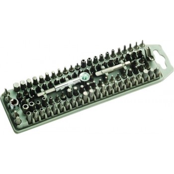 Pros'Kit SD-2310, Boormachine kit met 96 verschillende bits, magnetisch, plastic doos, grijs