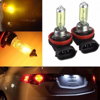 2x H11 HID Xenon Light Bulbs Lamps DC12V Yellow 3000K-3500K