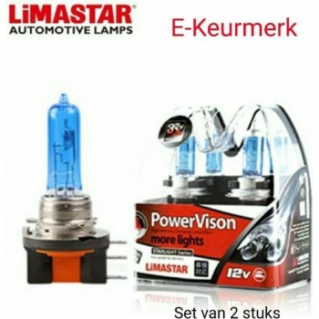 LIMASTAR H15 6000K Xenon Look Lampen set 2 Stuks E-Keurmerk
