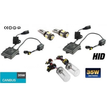 H7 6000K Xenon Slim CANBUS Ballast HID inbouw Set & Gratis Led