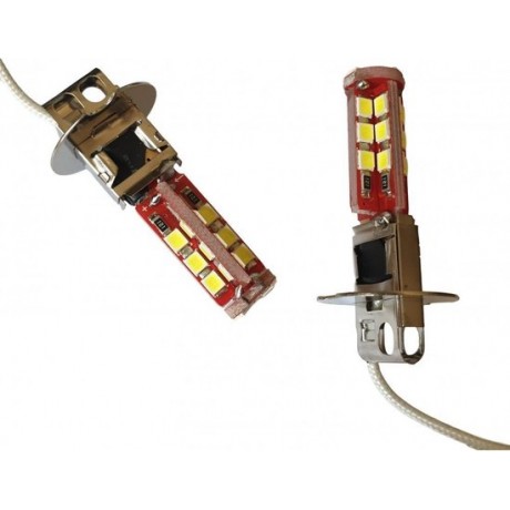 H3 autolamp 2 stuks | 27-SMD LED xenon wit 6000K | 3.5W - 12V