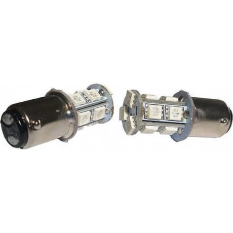 BAY15D - 1157 - autolamp set | 2x 13-SMD LED oranje/amber | 12 DC
