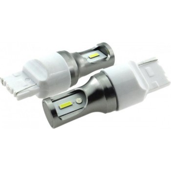 T20 7440 W21W set | autoverlichting LED 2 stuks | 2-SMD xenon wit 6000K - 839 Lumen | 12V DC - 9.6 Watt