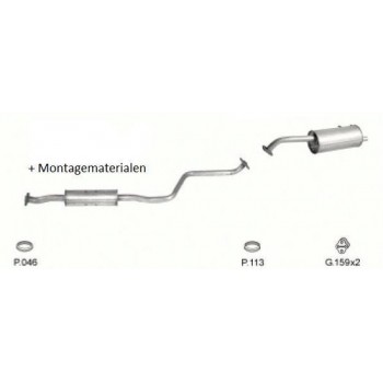 Complete uitlaat Mazda 323F 1.5i bj 05/1998 - 2003 (Set311)