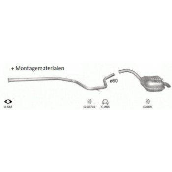 Complete uitlaat Ford Mondeo Galaxy SMax (Set2249)