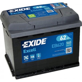 EXIDE EB620 Excell 12V 62 Ah 540A Autobatterij 3661024034531