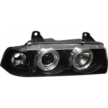 AutoStyle Set Koplampen passend voor BMW 3-Serie E36 Sedan/Touring - Zwart - incl. Knipperlichten & Angel-Eyes