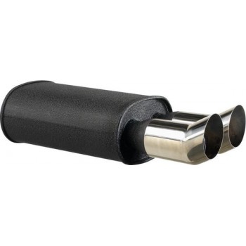 AutoStyle Stalen Sportuitlaat Universeel - 2x76mm DTM - 63,5mm aansluiting