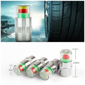 Autoventieldopjes Bandenspanningsmeter 4 stuks  | Autoventieldoppen met bandenspanningsmeter