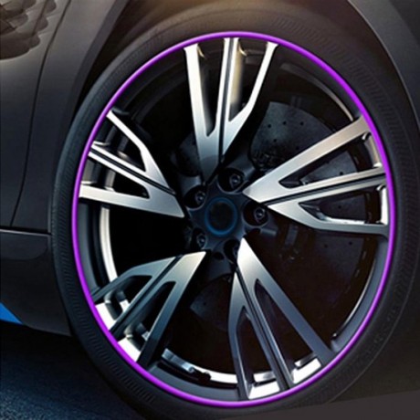 Universele decoratieve krasbestendig Stickup 8M flexibele auto wielnaaf TRIM sierlijsten Shining decoratie Strip (paars)