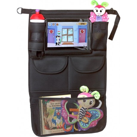 A3 Baby & Kids Autostoel organizer met tablet houder - Zwart