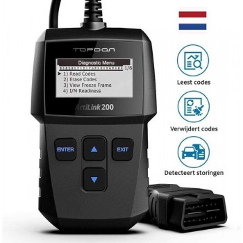 Topdon® Nederlandstalige OBD2 Scanner - Motorstoring - Auto Diagnose - OBDII - Zwart