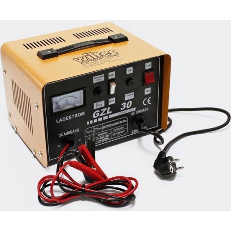 Accu-Lader - Wiltec WBL-GZL30, voor 12 & 24 Volt, acculader, druppellader, snellader autolader booster accubooster - Multistrobe