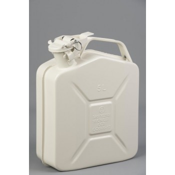Minalco benzine jerrycan - metaal 5 Ltr - UN goedgekeurd - gebroken wit