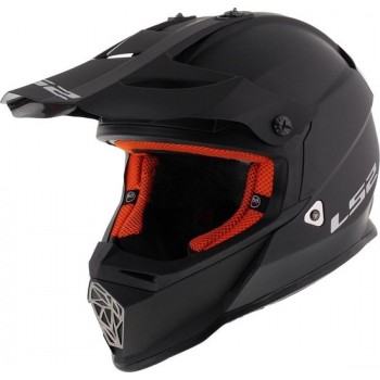 LS2 MX437 Crosshelm Fast Single Mono Motorcross Helm mat zwart XL