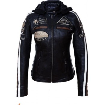 Urban Leather Fifty Eight Leren Motorjas Dames - Zwart - Maat S