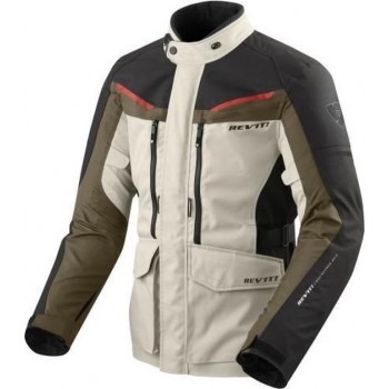 REV'IT! Safari 3 Sand Black Textile Motorcycle Jacket 2XL