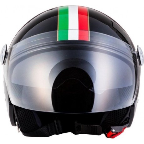 ARMOR AV-63 zwart Italy Imola black open jethelm scooter helm, motorhelm, piloten helicopterhelm XXL 63 - 64 cm hoofdomtrek