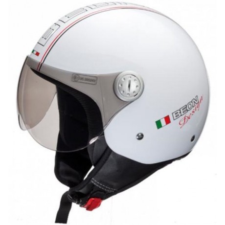 Beon Design Scooterhelm Motorhelm Glans Wit - Maat S / 56 cm