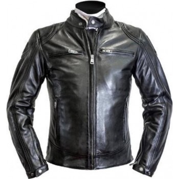 Helstons Modelo Rag Black Black Leather Motorcycle Jacket S