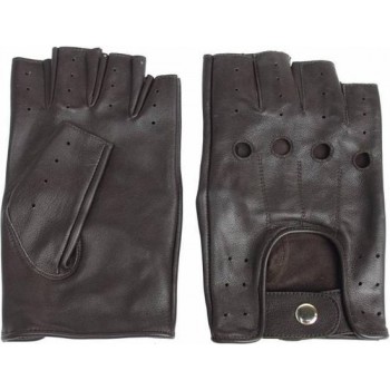 Swift driver vingerloze leren, auto / motor handschoenen | mannen / vrouwen | donkerbruin | maat XL