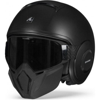 Shark Street Drak Blank Kma Mat Zwart Jethelm - Motorhelm - Maat M
