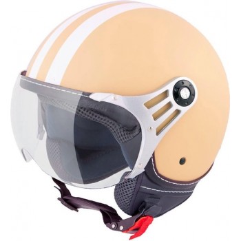Vinz Fiori Scooterhelm Vespahelm Fashion Helm - Mat Creme / Wit