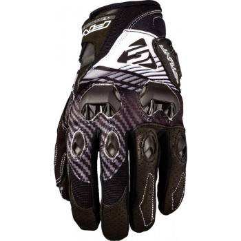 Five Stunt Evo Replica Fiber White Motorcycle Gloves M