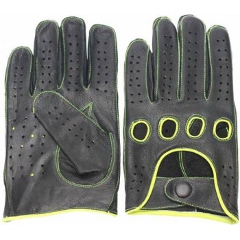 Swift racing leren auto handschoenen | mannen / vrouwen | zwart-geel | maat M
