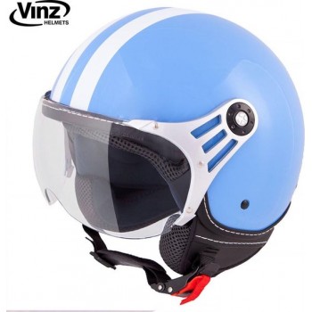 Vinz Fiori Vespa helm Fashion helm Scooterhelm - Marineblauw / Wit