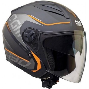 CGM jethelm 130S Apache - heren - zwart en oranje