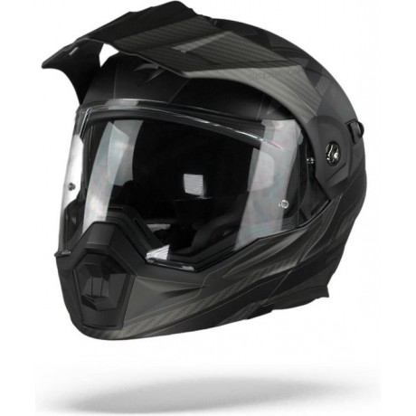 Scorpion ADX-1 Tucson Matt Black Black Carbon Systeemhelm - Motorhelm - Maat L