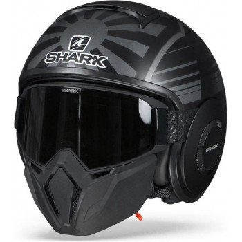 Shark Street Drak Zarco Malaysian Gp Kaa Mat Zwart Antraciet Jethelm - Motorhelm - Maat M