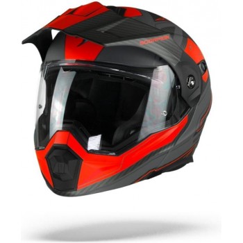 Scorpion ADX-1 Tucson Cement Grey Matt Red Systeemhelm - Motorhelm - Maat XXL
