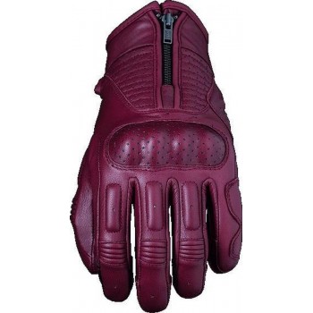 Five Kansas Woman Burgundy Motorcycle Gloves XL