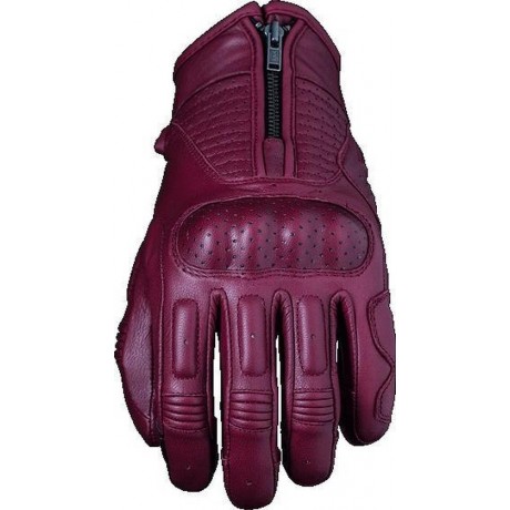 Five Kansas Woman Burgundy Motorcycle Gloves XL