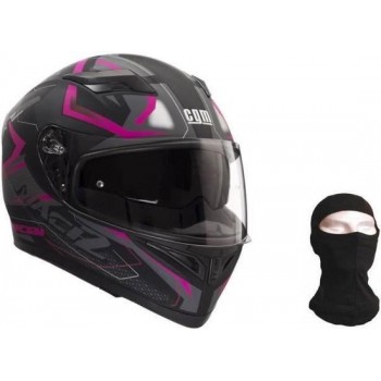 CGM integraalhelm 316G Match2 + bivakmuts - Heren - zwart en roze