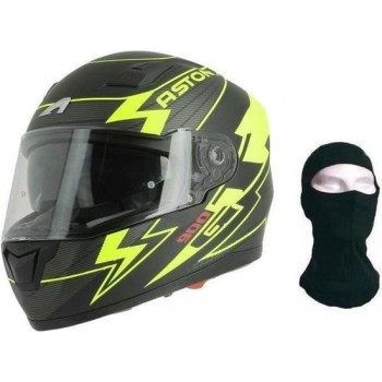 ASTONE GT900 integraalhelm pijl + bivakmuts - zwart en geel