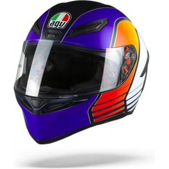 Agv K1 Power Mat Donker Blauw Oranje Wit Integraalhelm - Motorhelm - Maat M/S