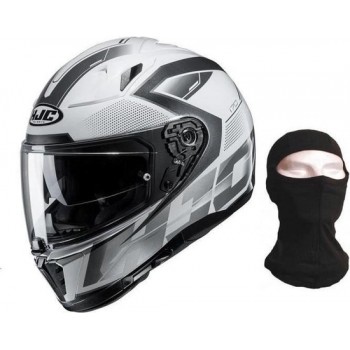 HJC I70 Asto integraalhelm + kap - Heren - Wit en grijs