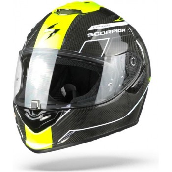 SCORPION EXO-1400 AIR CARBON BEAUX WIT NEON GEEL INTEGRAALHELM XL