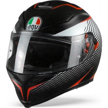 AGV K5 S MAX VISION THUNDER MAT ZWART WIT ROOD INTEGRAALHELM L