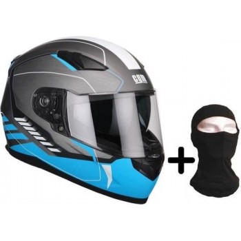 CGM integraalhelm 317G Silverstone + kap - heren - zwart en blauw