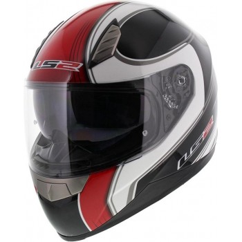 LS2 FF384 Fortuna Integraalhelm - Motorhelm - Glans Zwart Rood - Maat S