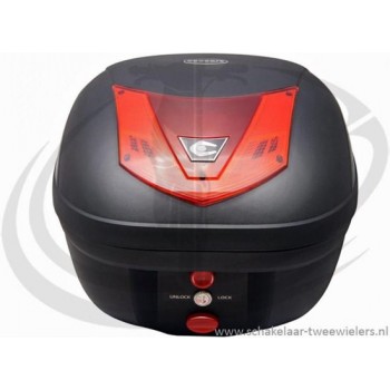 Topkoffer Scooter/Motor 28 liter Zwart Afneembaar en Snelsluiting