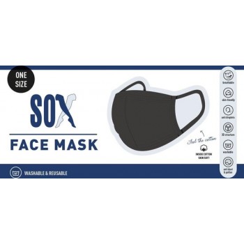 Mondmasker wasbaar 60° in katoen met een 3D Druppelafstotende stof ZWART met opening voor filter SMALL